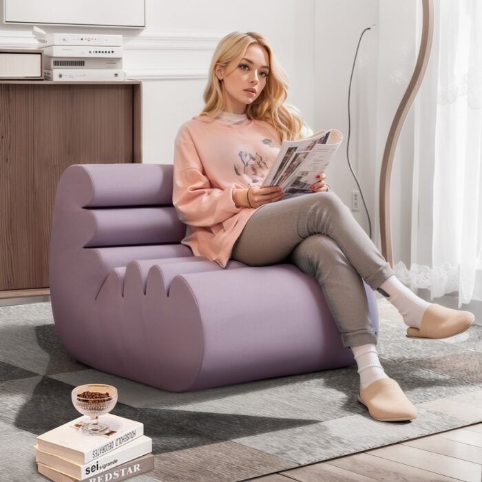 WOWMAX Single Reading Foam Sofa Chair Lounger with Removable & Washable Cover - Image 2