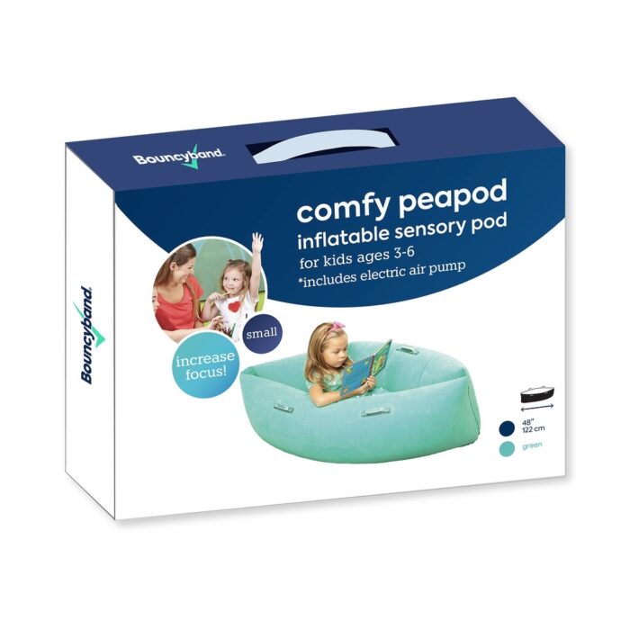 Bouncyband Comfy Hugging Peapod Sensory Pod, 48", Ages 3-6 Up to 4 Feet Tall, Green