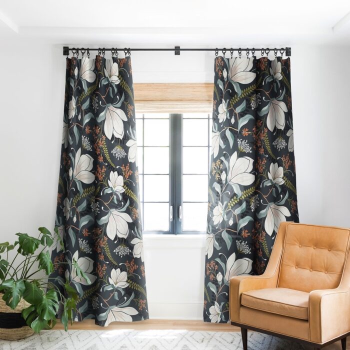 Heather Dutton Magnolia Plantation Midnight Blackout Window Curtain Panel