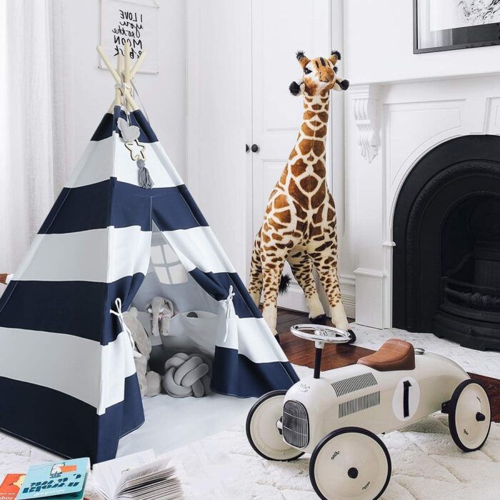 Kids Teepee Tent for Kids Boys Teepee Navy Stripe Teepee - Image 2
