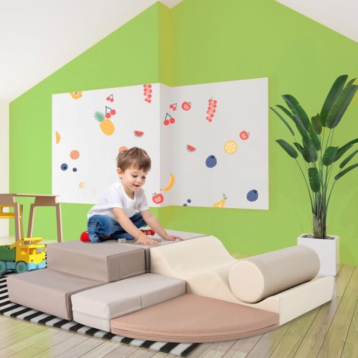 6 in 1 Soft Climb and Crawl Foam Playset, Kids Crawling and Climbing Play Structure - Image 2