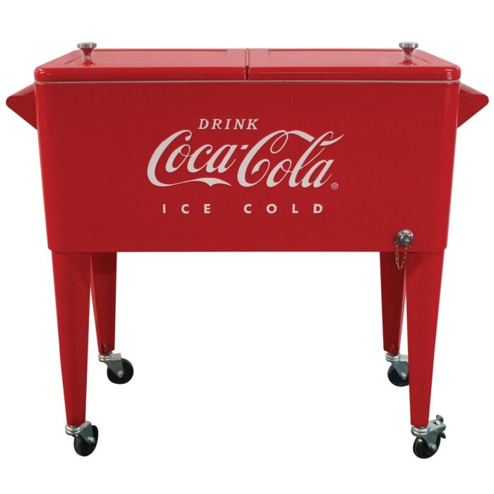 Leigh Country CP 98121 Coca-Cola Metal 80 Qt. Outdoor Patio Cooler - Red - Image 2