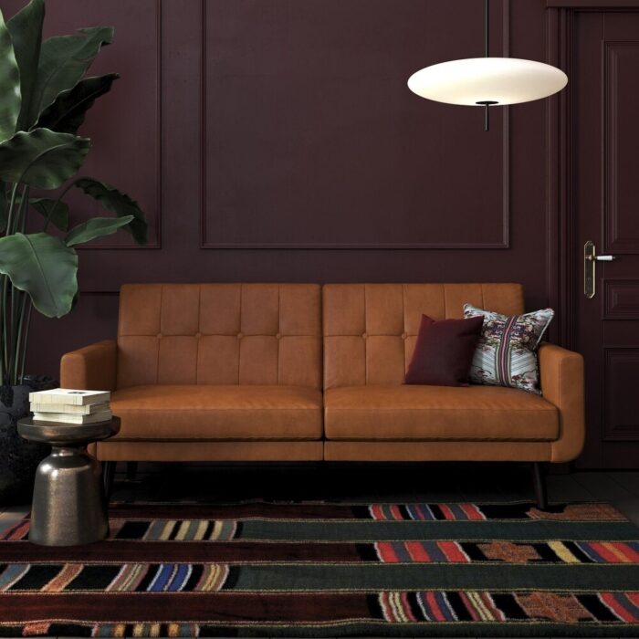 Avenue Greene Fania Modern Faux Leather Futon - Image 2