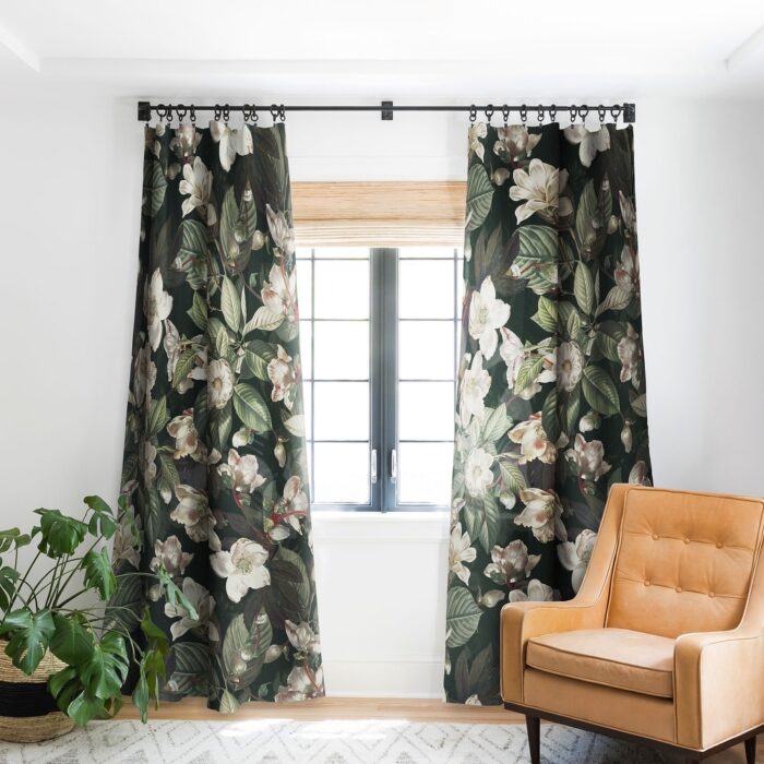 Burcu Korkmazyurek Dark Garden Blackout Window Curtain Panel