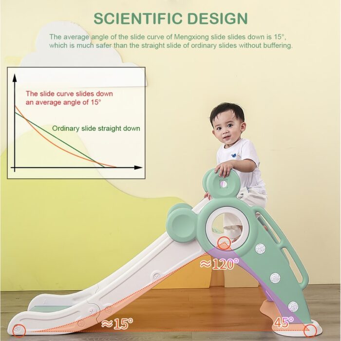 Toddler Folding Slide Plastic Kids Slide with Stairs - Image 2