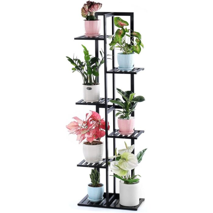 Bamboo Plant Stand 6 Tier 7 Potted Multiple Flower Pots Holder