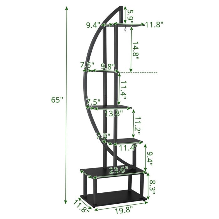 6th Floor Half Moon Ironwood Plant Stand Flower Pot Stand - Image 2