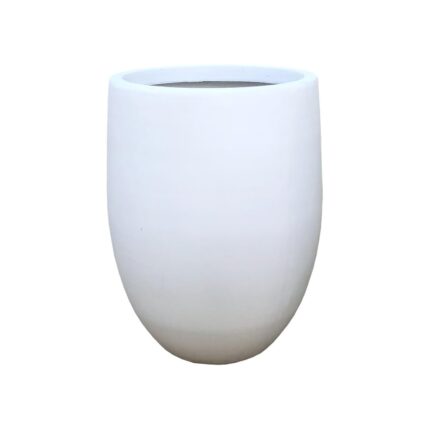 21.7"H Round Pure White Concrete Indoor Outdoor Modern Tall Planter - 17" W x 17" L x 21.7" H - Image 2