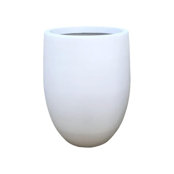 21.7"H Round Pure White Concrete Indoor Outdoor Modern Tall Planter - 17" W x 17" L x 21.7" H - Image 2