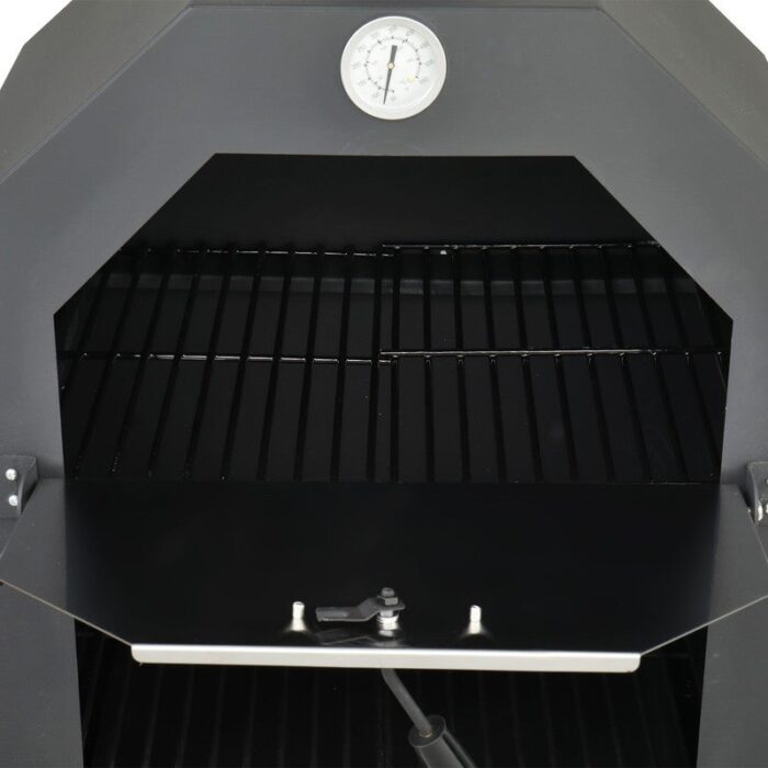 Freestanding Outdoor Wood-fired Pizza Oven with Thermometer and Wheels - N/A - Image 2