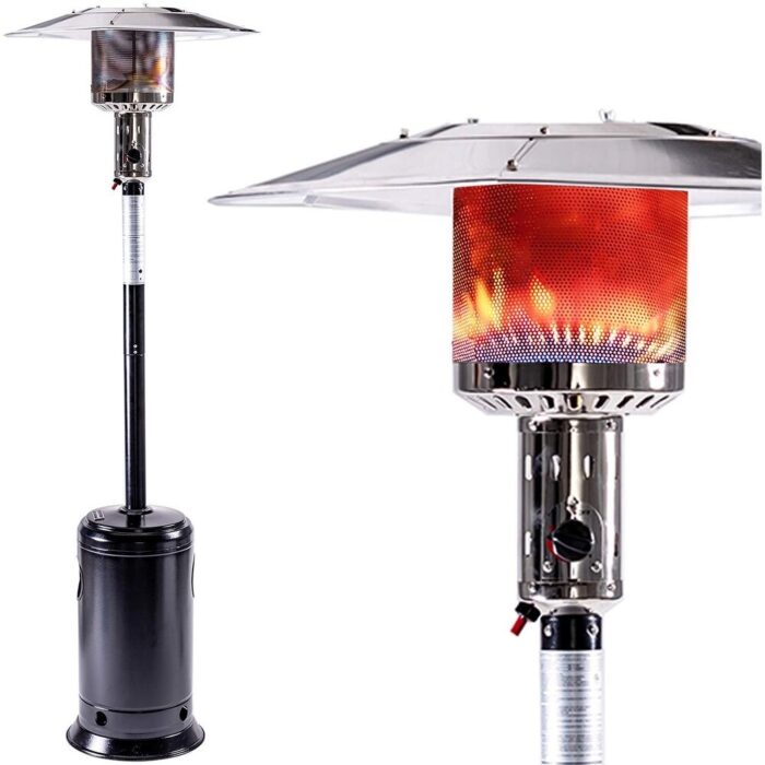 Outdoor Patio Propane Heater with Portable Wheels - N/A - Image 2