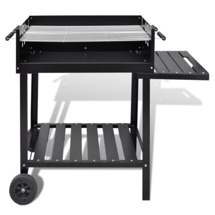 vidaXL BBQ Stand Charcoal Barbecue 2 Wheels - 45.3" x 24" x 35.4" - Image 2