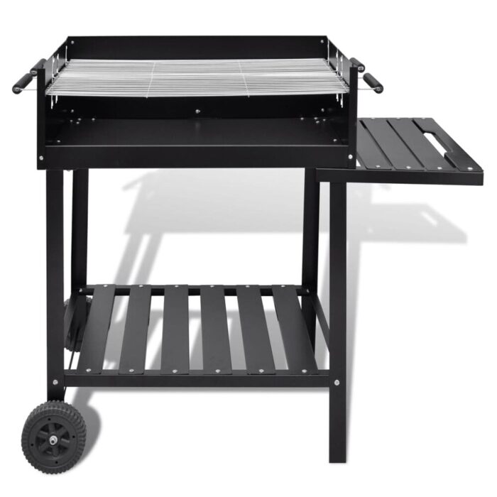 vidaXL BBQ Stand Charcoal Barbecue 2 Wheels - 45.3" x 24" x 35.4" - Image 2