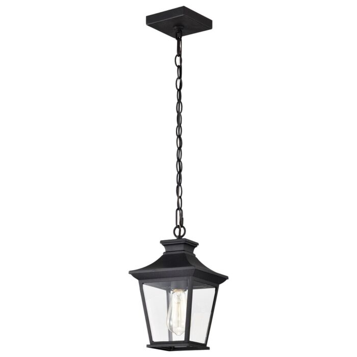 Jasper Outdoor Hanging Light Black Matte Finish Clear Glass - Image 2
