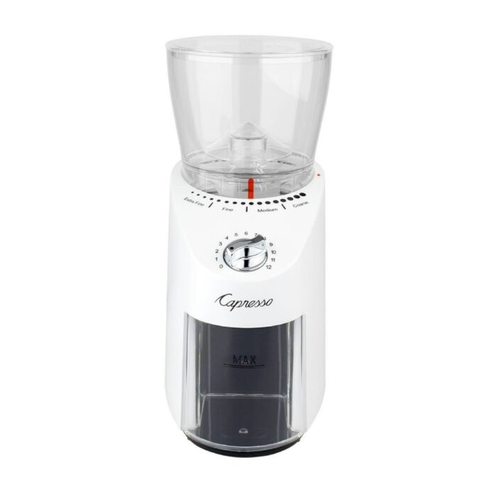 Capresso Infinity Plus Conical Burr Grinder (White) w/ Cleaning Bundle - Image 2