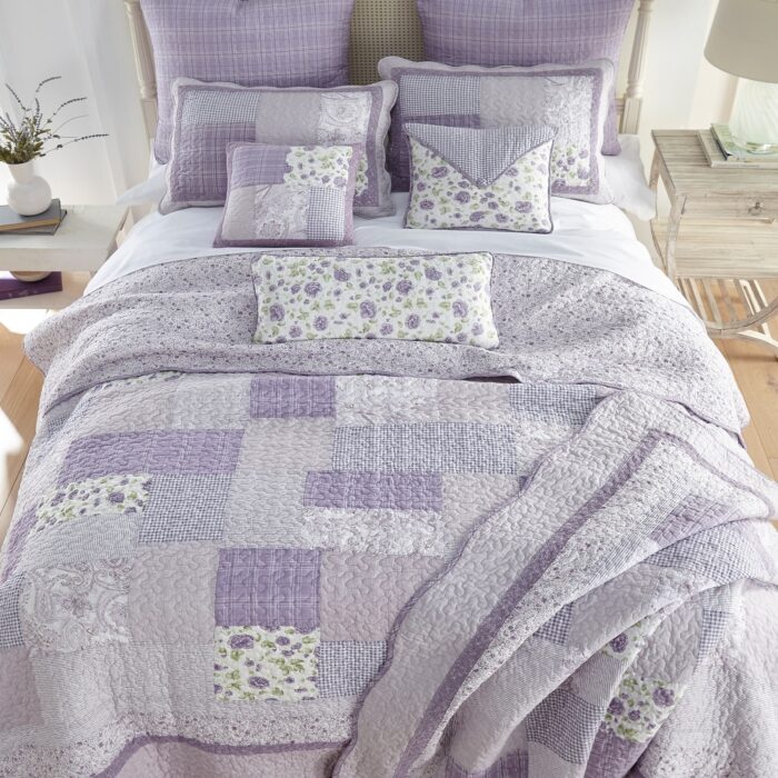 Donna Sharp Lavender Rose Cotton Quilt or Sham