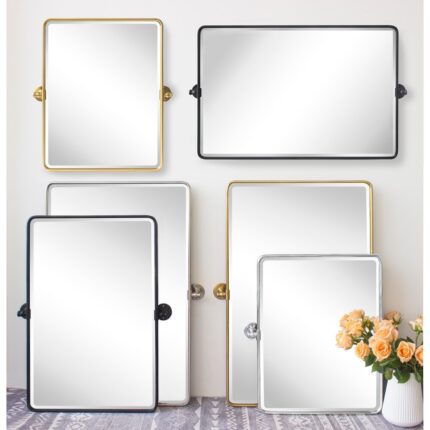 Woodvale Rectangle Vertical Metal Wall Mirrors