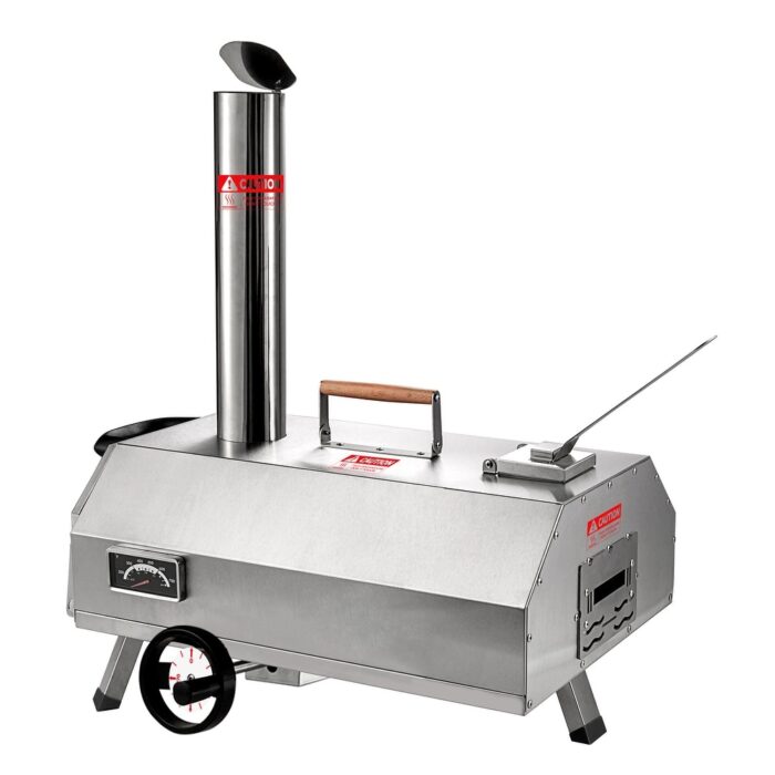 Semi-Automatic Silver 12 Outdoor Portable Wood Fired Pizza Oven