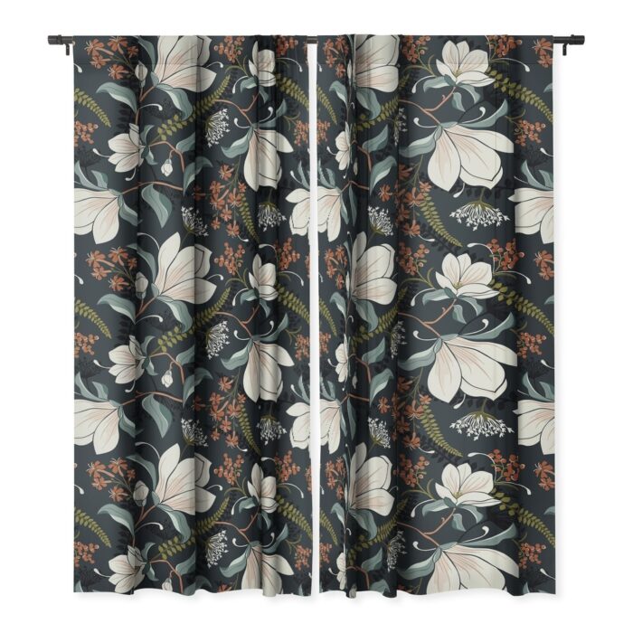 Heather Dutton Magnolia Plantation Midnight Blackout Window Curtain Panel - Image 2