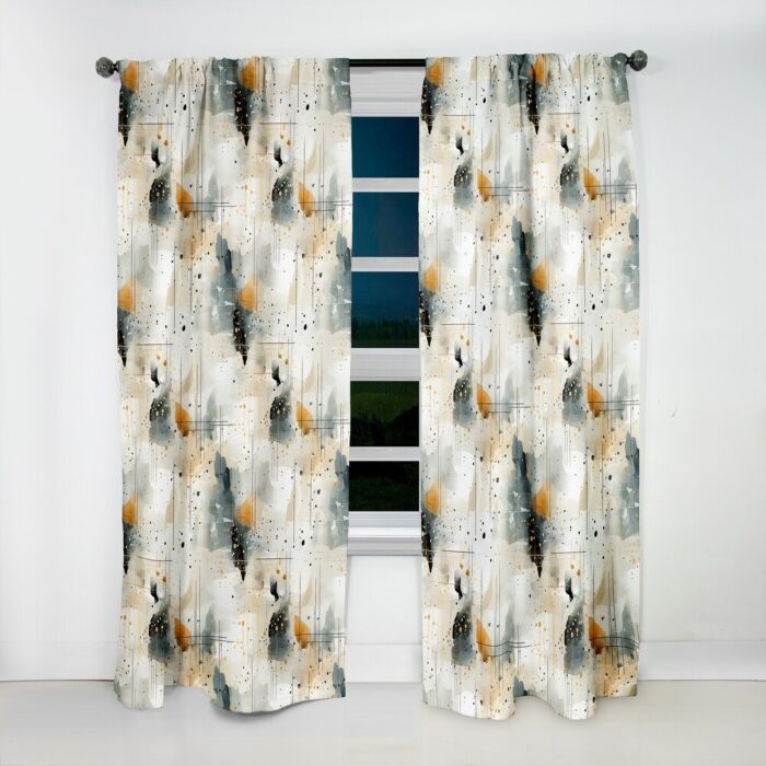 Designart "Urban Geometric Pattern" Abstract Curtain Panel 120 Inches - Image 2