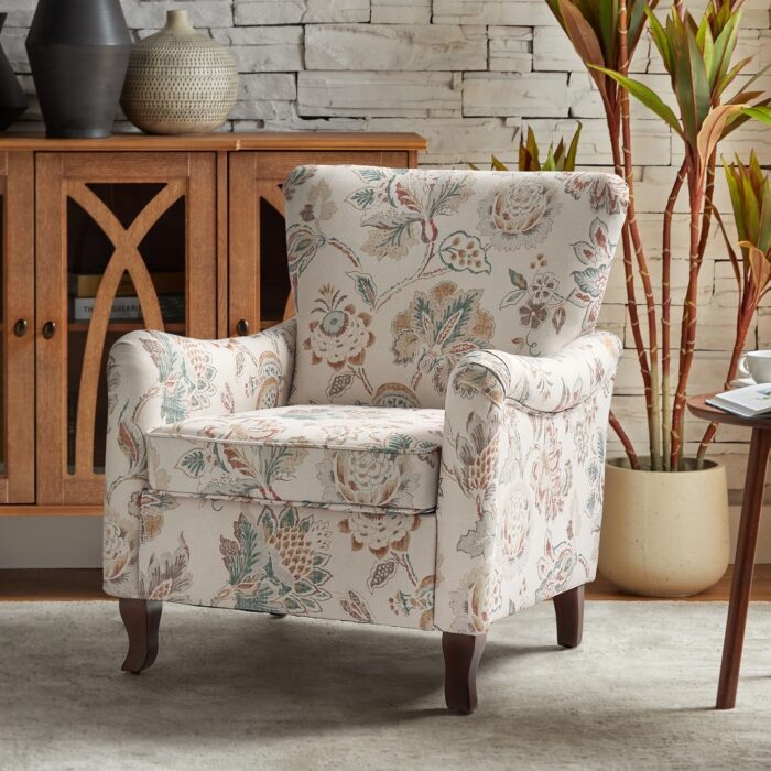 Samouel Modern Upholstered Armchair with Wingback Design by HULALA HOME
