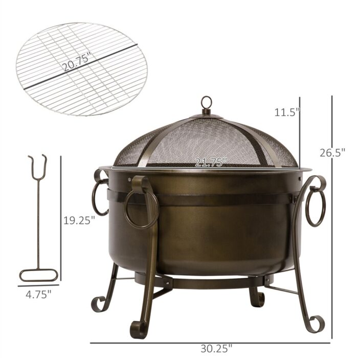 Outdoor Portable Steel Wood Burning Bowl - N/A - Image 2