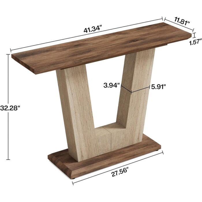Wood Console Table, 42 Inches Farmhouse Entryway Table - Image 2