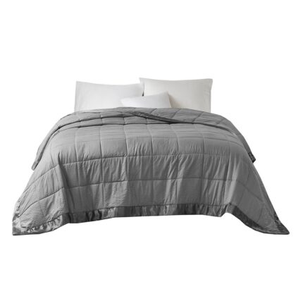 Gracie Mills Lucile Textured Oversized Down Alternative Blanket with Satin Trim - Image 2