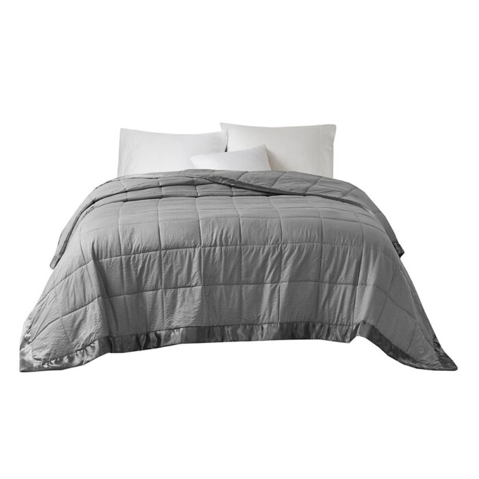 Gracie Mills Lucile Textured Oversized Down Alternative Blanket with Satin Trim - Image 2