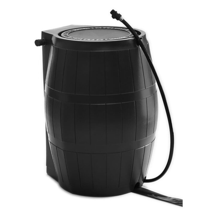 FCMP Outdoor RC4000-BLK 50-Gallon BPA Free Home Rain Water Catcher Barrel, Black - 20