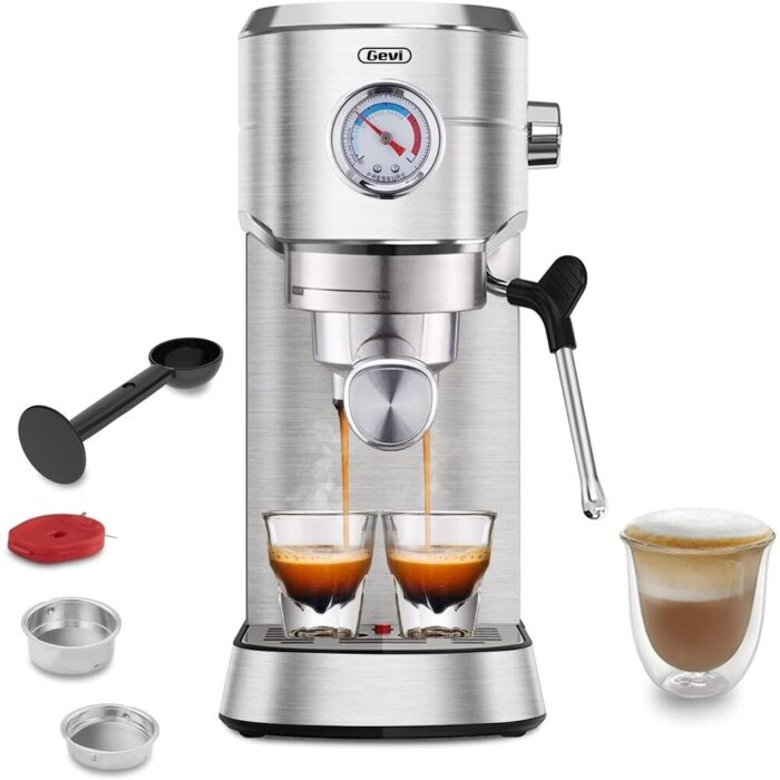 Semi-Automatic Espresso Machine 20 Bar, Professional Espresso Maker with Milk Frother Steam Wand