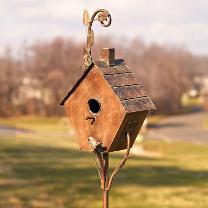 Antique Copper Saran Birdhouse Stake "Sherry" - Image 2