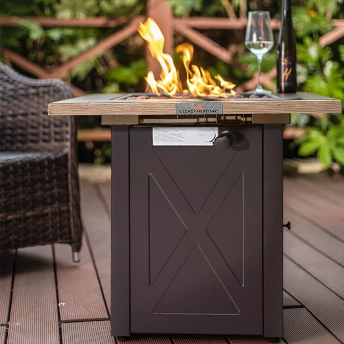 28 inch Square Outdside Propane Patio Firetable - Image 2