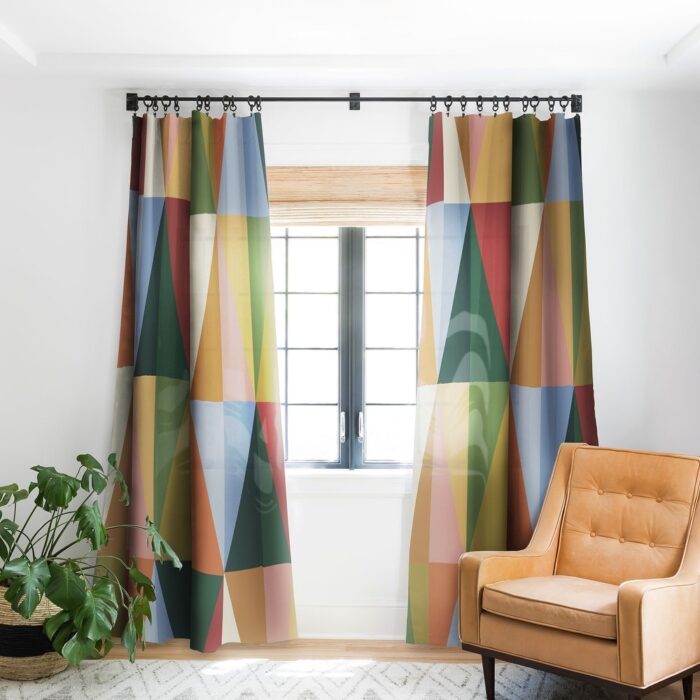 Gigi Rosado Warm triangles Blackout Window Curtain (one panel)