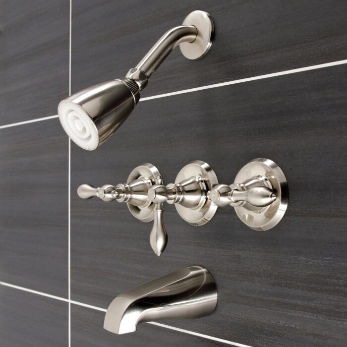 Kingston Brass American Classic Three-Handle Tub and Shower Faucet - Image 2