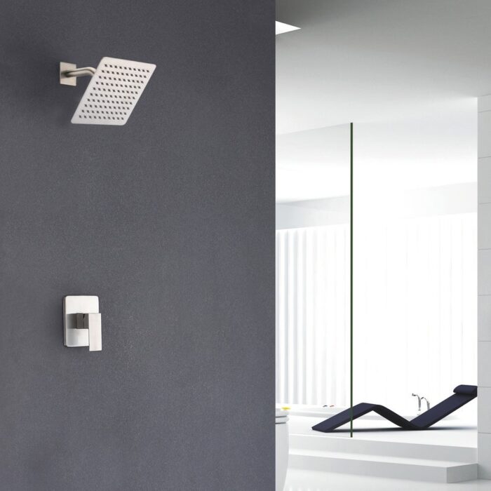 SUMERAIN Shower Valve and Trim Kit Brushed Nickel with Solid Brass Rough-in Valve and Stainless Steel Metal Showerhead - Image 2