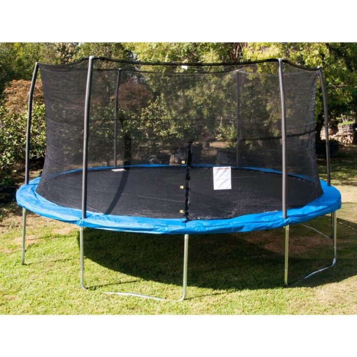 JumpKing JK15VC2 15 Foot Outdoor Trampoline & Safety Net Enclosure Kit, Blue - 178.2 - Image 2