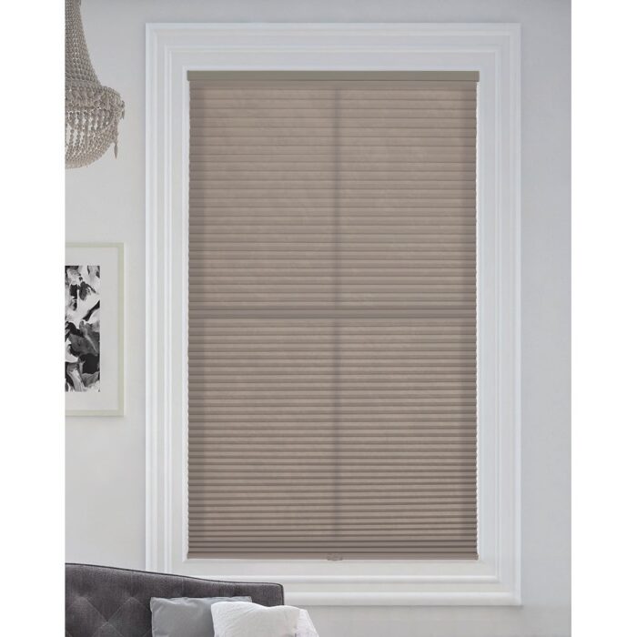 BlindsAvenue Cordless Light Filtering Cellular Honeycomb Shade, 9/16" Single Cell, Sticks & Stones - Image 2