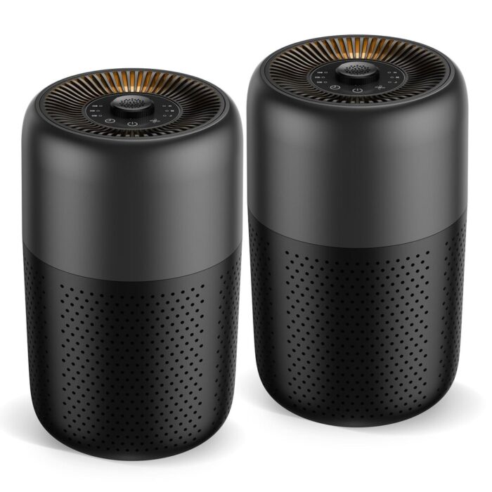 2 Pack Air Purifiers for Bedroom,H13 HEPA Filters,Fragrance Sponge for Better Sleep,For Dust Smoke Hair Wildfire Particles