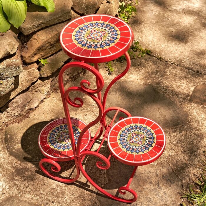"Paris II" Mosaic Plant Stand - Large - Image 2