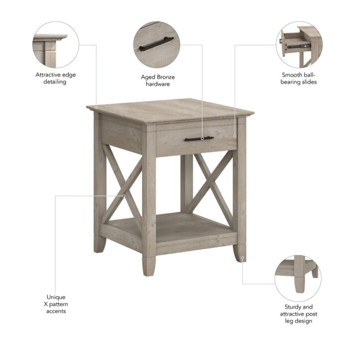 Key West End Table with Storage by Bush Furniture - Image 2