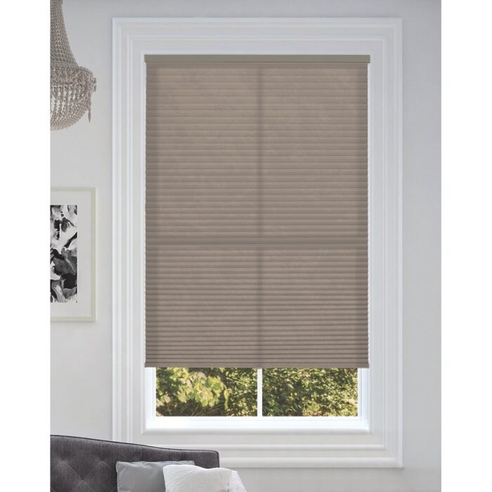 BlindsAvenue Cordless Light Filtering Cellular Honeycomb Shade, 9/16" Single Cell, Sticks & Stones